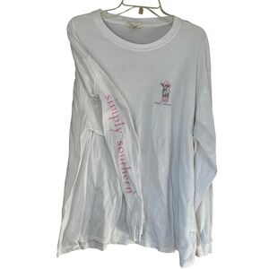 Simply Southern Womens Long Sleeve T Shirt White Graphic Print XX Large Cotton